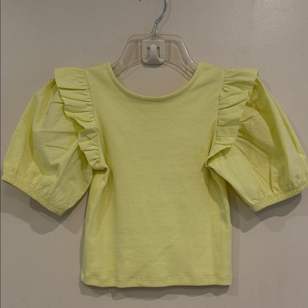 Zara Light Yellow Ruffled Kids Blouse